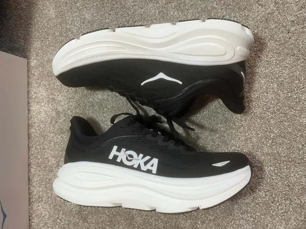 HOKA Bondi 9 Black White Running Shoes